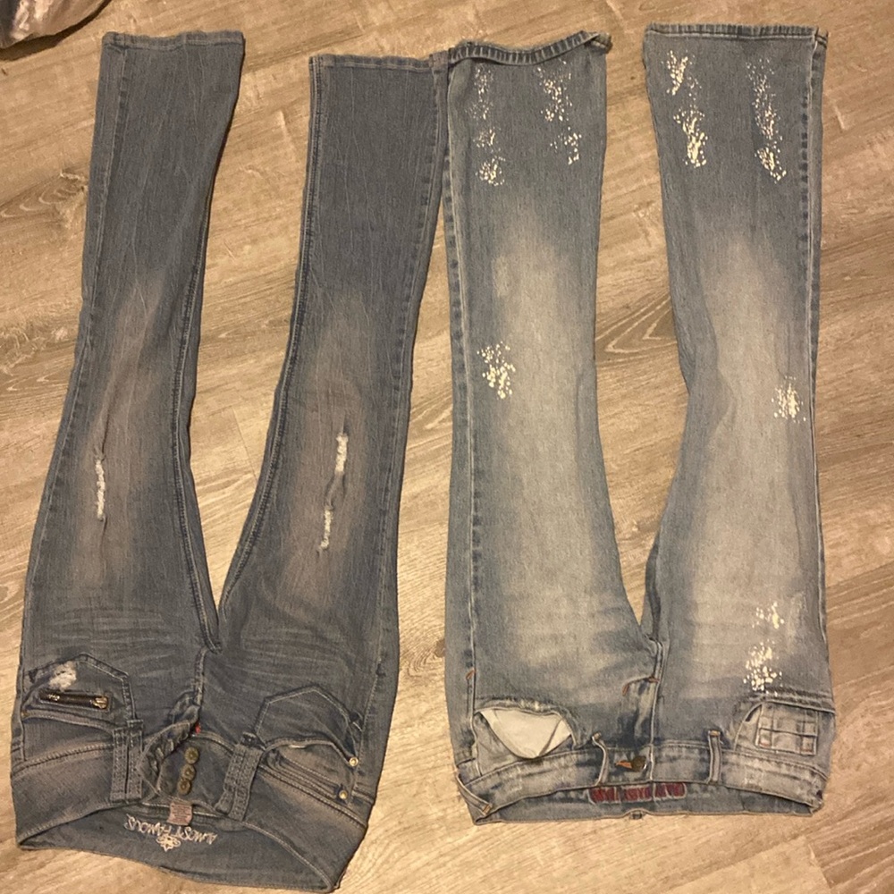 Almost famous low rise and crazy daisy low rise boot cut jeans